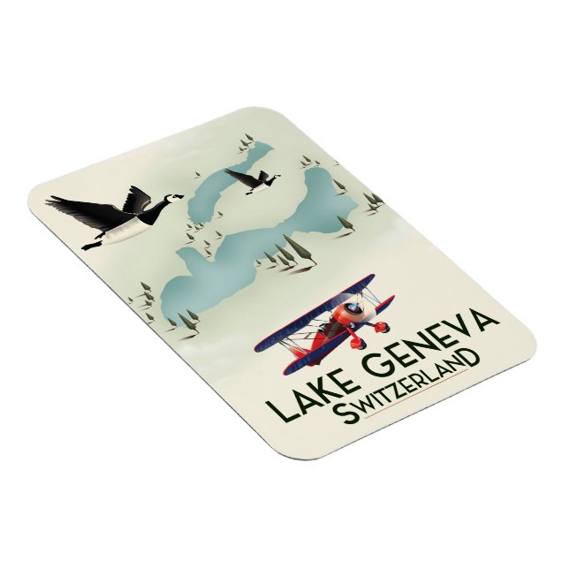Magnet Flexible lac geneva suisse Avis de voyage (Côté Droit)