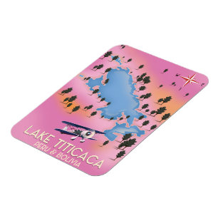 Magnet Flexible Lac Titicaca, Pérou, Bolivie carte du lac art voya