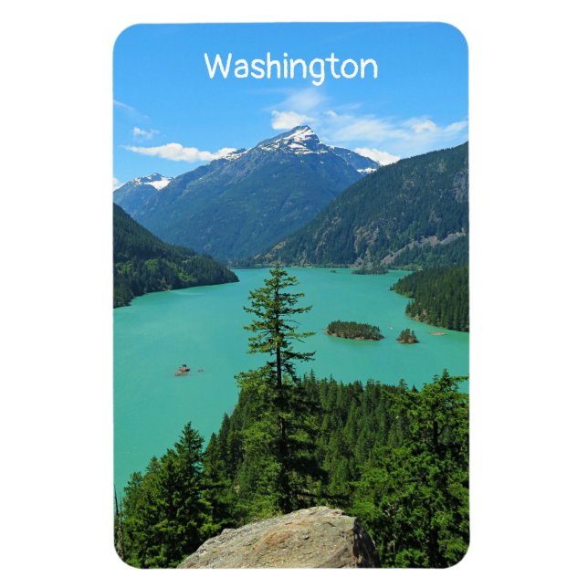 Magnet Flexible Lac Turquoise de Snowy Mountain à Washington (Vertical)