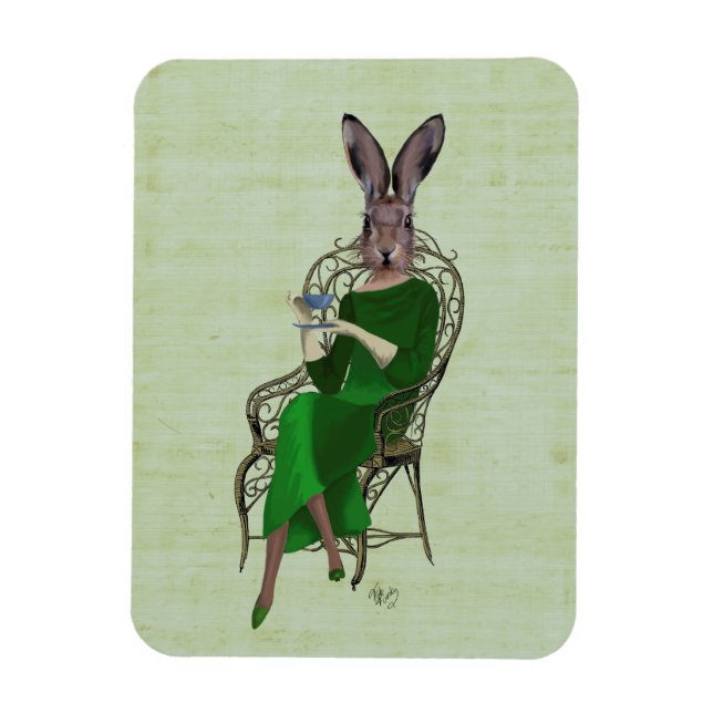 Magnet Flexible Lady Bella Rabbit Prendre du thé 4 (Vertical)