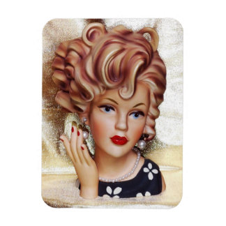 Magnet Flexible Lady Head Vase Sassy Spiral Coiffure beauté en noi