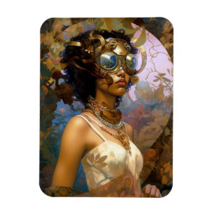 Magnet Flexible Lady Portant des lunettes Imaginaire noir Sci-Fi