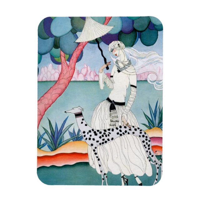 Magnet Flexible Lady with Dalmatian Dog - Helen Dryden (Vertical)