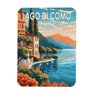 Magnet Flexible Lago di Como Italia Travel Art Vintage