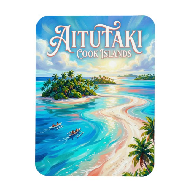 Magnet Flexible Lagune d'Aitutaki Îles Cook (Vertical)