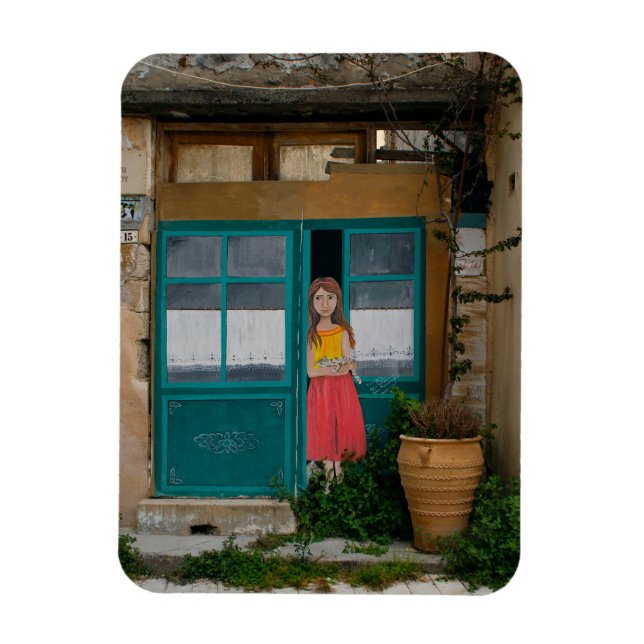Magnet Flexible L'aimant mural crétois de la fille (Vertical)