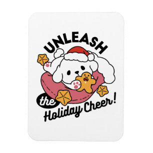 Magnet Flexible Laisser la joie des fêtes - Noël de chien mignon