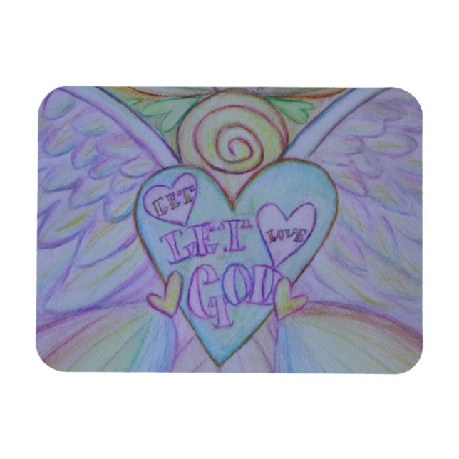 Magnet Flexible Laissons l'amour, laissez Dieu Rainbow Angel Magne (Horizontal)