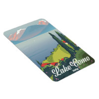 Lake Como Italy vintage style travel poster