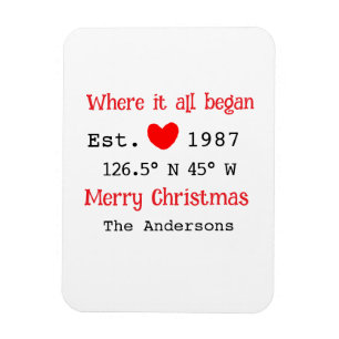 Magnet Flexible Lake house et. Date année coordonnées personnalisé