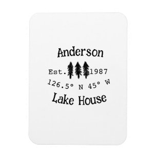 Magnet Flexible Lake house et. Date année coordonnées personnalisé