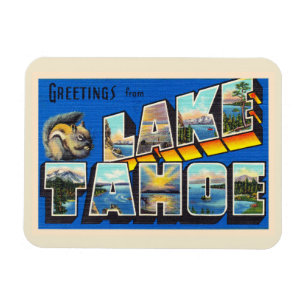 Magnet Flexible Lake Tahoe California CA Grande Lettre Carte posta