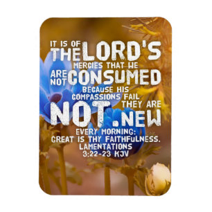 Magnet Flexible Lamentations 3:22-23 KJV Verset de la Bible 