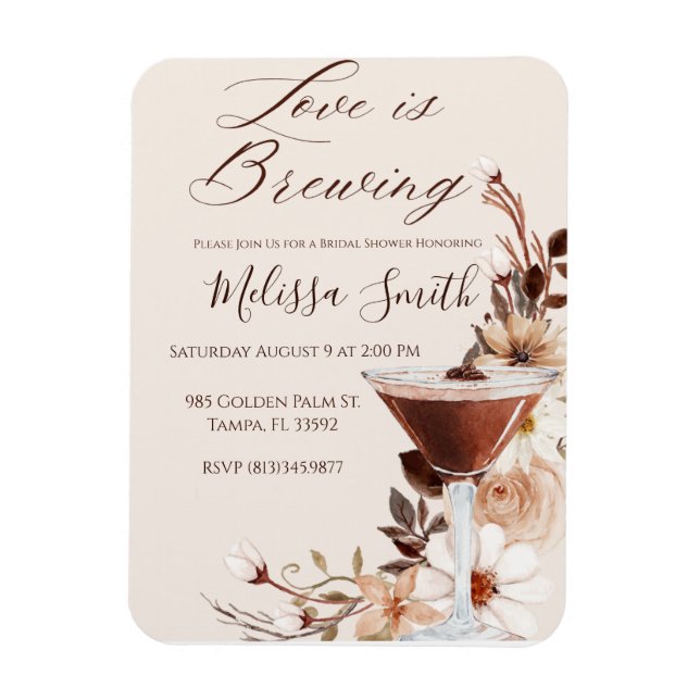 Magnet Flexible L'amour brasse l'invitation de la douche nuptiale (Vertical)