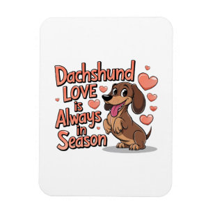 Magnet Flexible L'Amour Dachshund Est Toujours En Saison