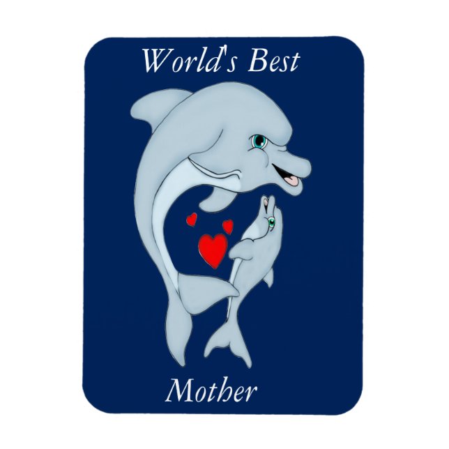 Magnet Flexible L'amour du dauphin maternel (Vertical)