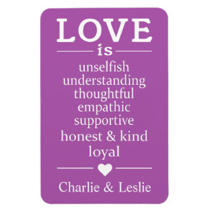 Magnet Flexible L'amour est ... des noms personnalisés et un aiman