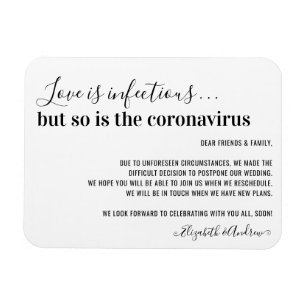 Magnet Flexible L'amour est Infectieux Covid19 Mariage Postponemen