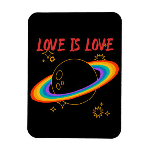 Magnet Flexible L'amour est l'amour. Planète arc-en-ciel. LGBTQ+fi