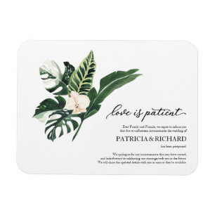 Magnet Flexible L'Amour Est Patient Tropical Mariage Postponement