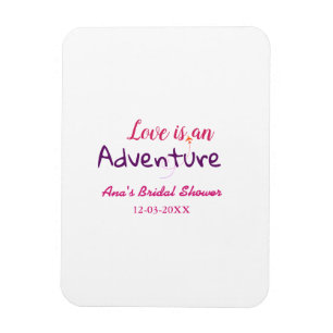 Magnet Flexible L'AMOUR EST UNE AVENTURE ROSE VIOLET PLuie DE MARI