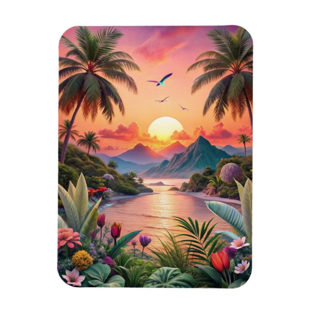 Magnet Flexible Landscape Tropical Beach (Vertical)