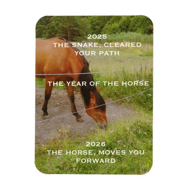 Magnet Flexible L'année du Cheval, citation 2026  (Vertical)