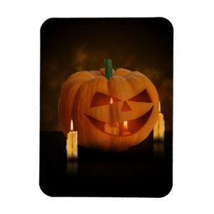 Magnet Flexible Lanterne Citrouille d'Halloween avec bougies