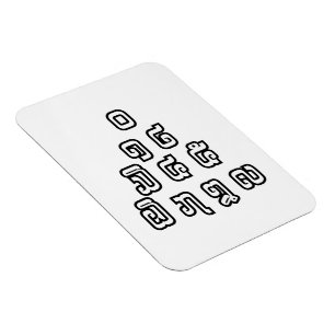 Magnet Flexible Laos / Laos Numéros Pyramid Laotien Script