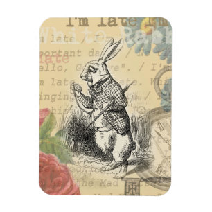 Magnet Flexible Lapin Blanc Aventures d'Alice au Pays des Merveill