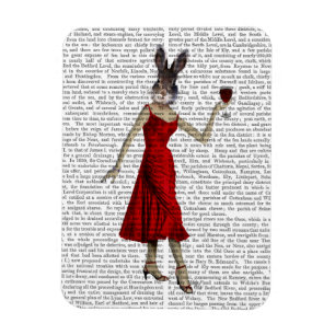 Magnet Flexible Lapin dans la robe rouge