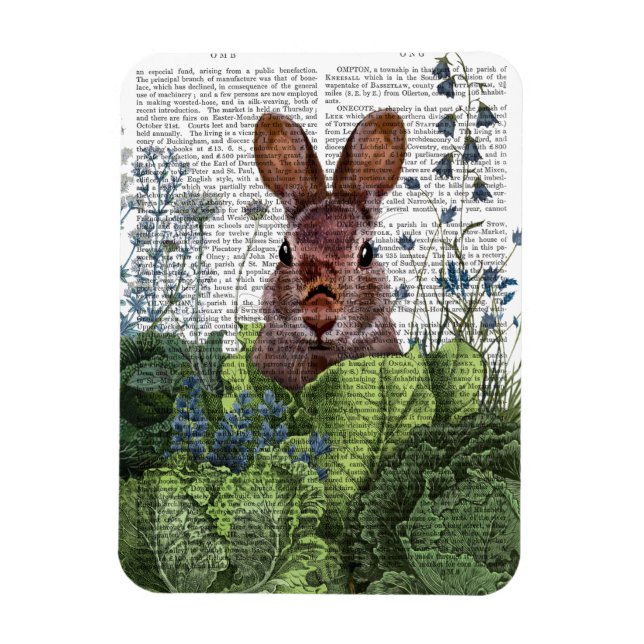 Magnet Flexible Lapin dans une patte de chou (Vertical)
