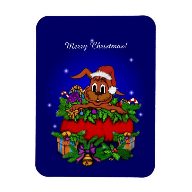 Magnet Flexible Lapin de Noël (Vertical)