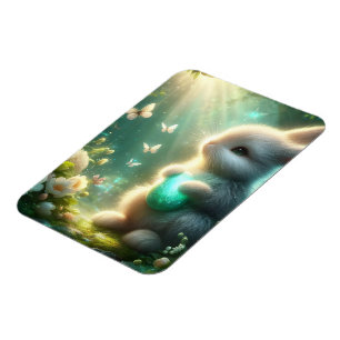 Magnet Flexible Lapin de Pâques de la Forêt Magique de Bois