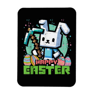 Magnet Flexible Lapin de Pâques Pixel Game heureux 