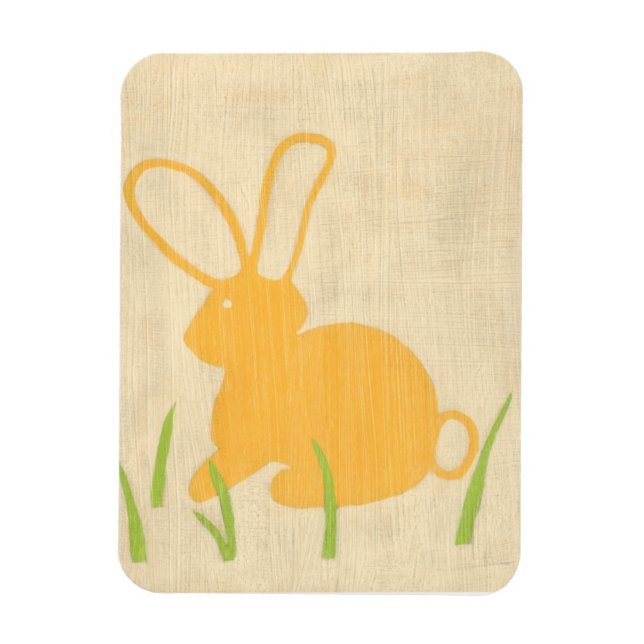 Magnet Flexible Lapin jaune et herbe verte par Chariklia Zarris (Vertical)