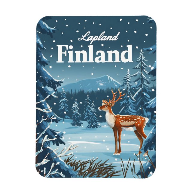 Magnet Flexible Laponie Finlande Vintage (Vertical)