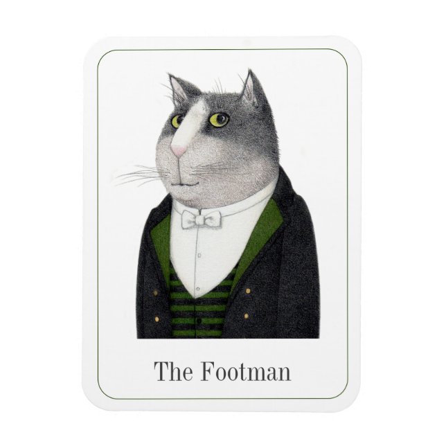 Magnet Flexible Laquais Chat 3x4 Aimant Flexible + Texte II (Vertical)