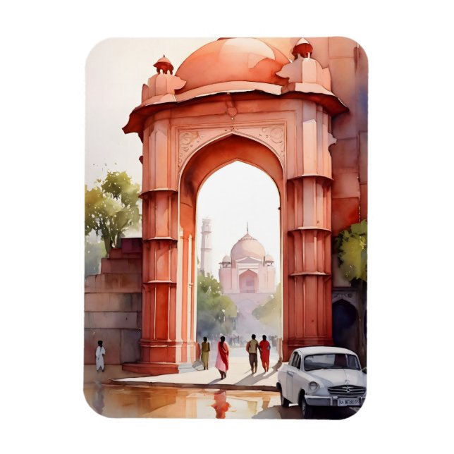 Magnet Flexible L'aquarelle de Delhi (Vertical)