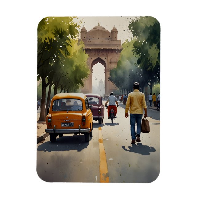 Magnet Flexible L'aquarelle de Delhi (Vertical)