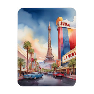Magnet Flexible L'aquarelle de Las Vegas