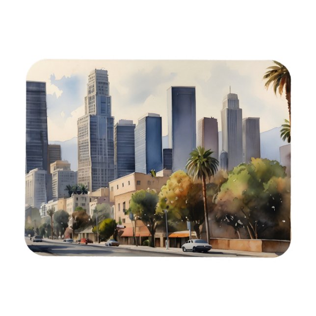 Magnet Flexible L'aquarelle de Los Angeles (Horizontal)