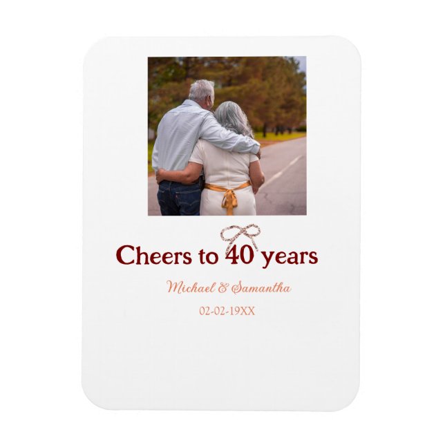 Magnet Flexible L'arc de Marron salue le mariage de 40 ans (Vertical)