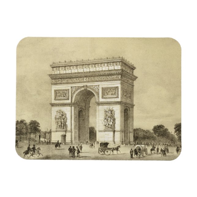 Magnet Flexible L'Arc de Triomphe, Paris, gravée par Auguste Bry (Horizontal)