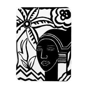 Magnet Flexible l'art abstrait de l'encre noire des femmes africai