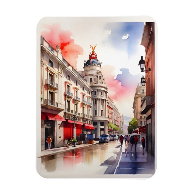 Magnet Flexible L'art de l'aquarelle à Madrid (Vertical)