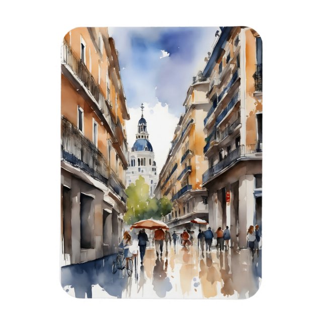 Magnet Flexible L'art de l'aquarelle à Madrid (Vertical)