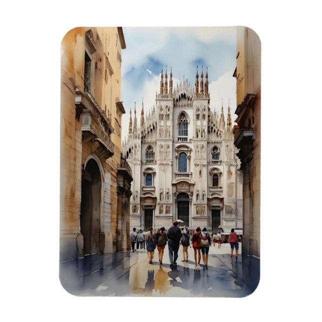 Magnet Flexible L'art de l'aquarelle à Milan (Vertical)