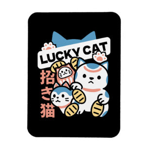 Magnet Flexible L'art du chat chanceux – Maneki Neko avec pièce d'