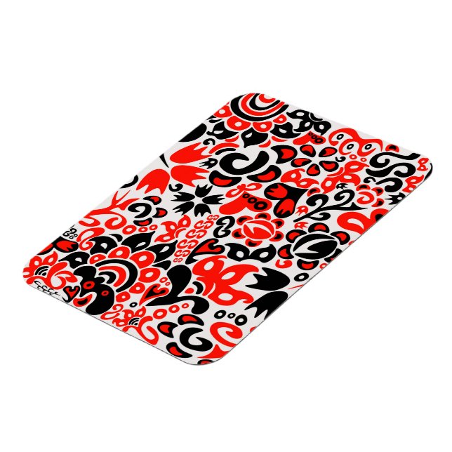 Magnet Flexible L'art populaire ukrainien motif floral abstact (Côté Gauche)